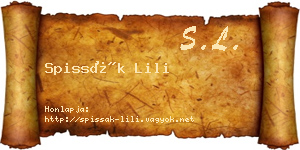 Spissák Lili névjegykártya